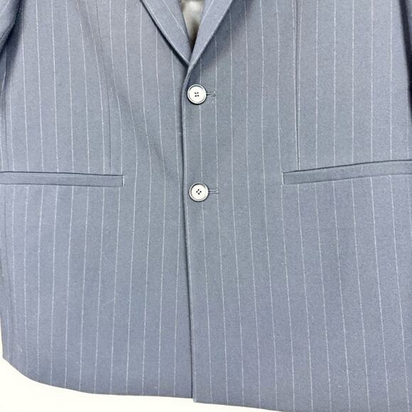 ZARA Man Navy Pinstripe Double Button Blazer Size 36 Office Preppy Formal Career - Picture 4 of 14